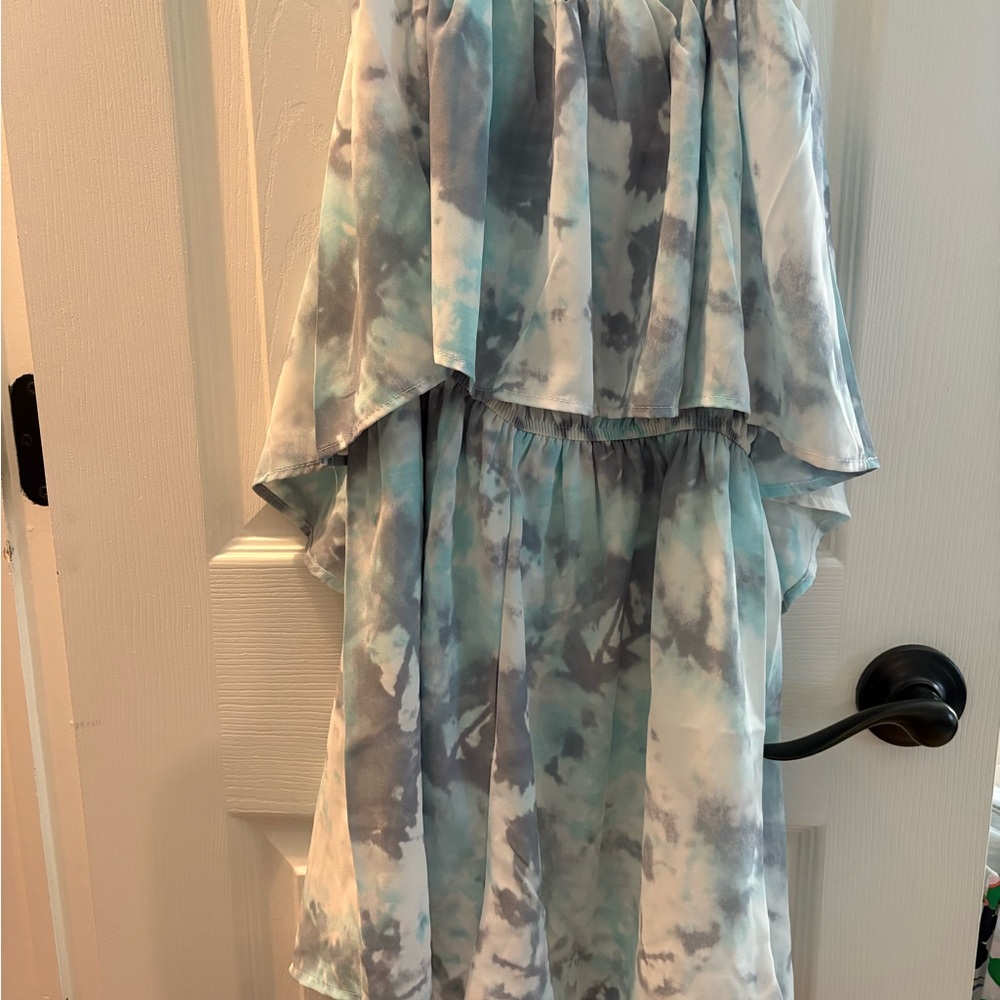 Blue and Gray Tie-Dye Romper - Picture 2 of 3